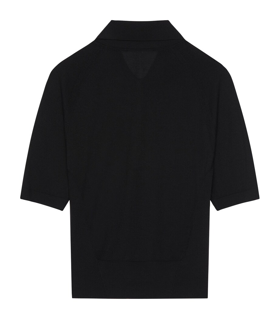 Givenchy Womens Wool Logo Polo Shirt Black Image 5
