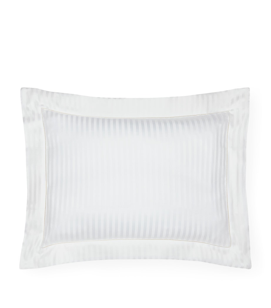 Raso Rigato Pillowcase (50cm x 90cm) WHITE Image 1