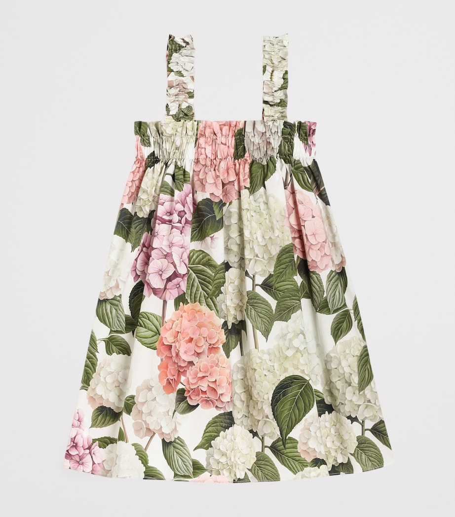 Dolce&Gabbana Kids Cotton Hydrangea Print Dress (8-12+ Years) Ortensie Fdo B Image 2