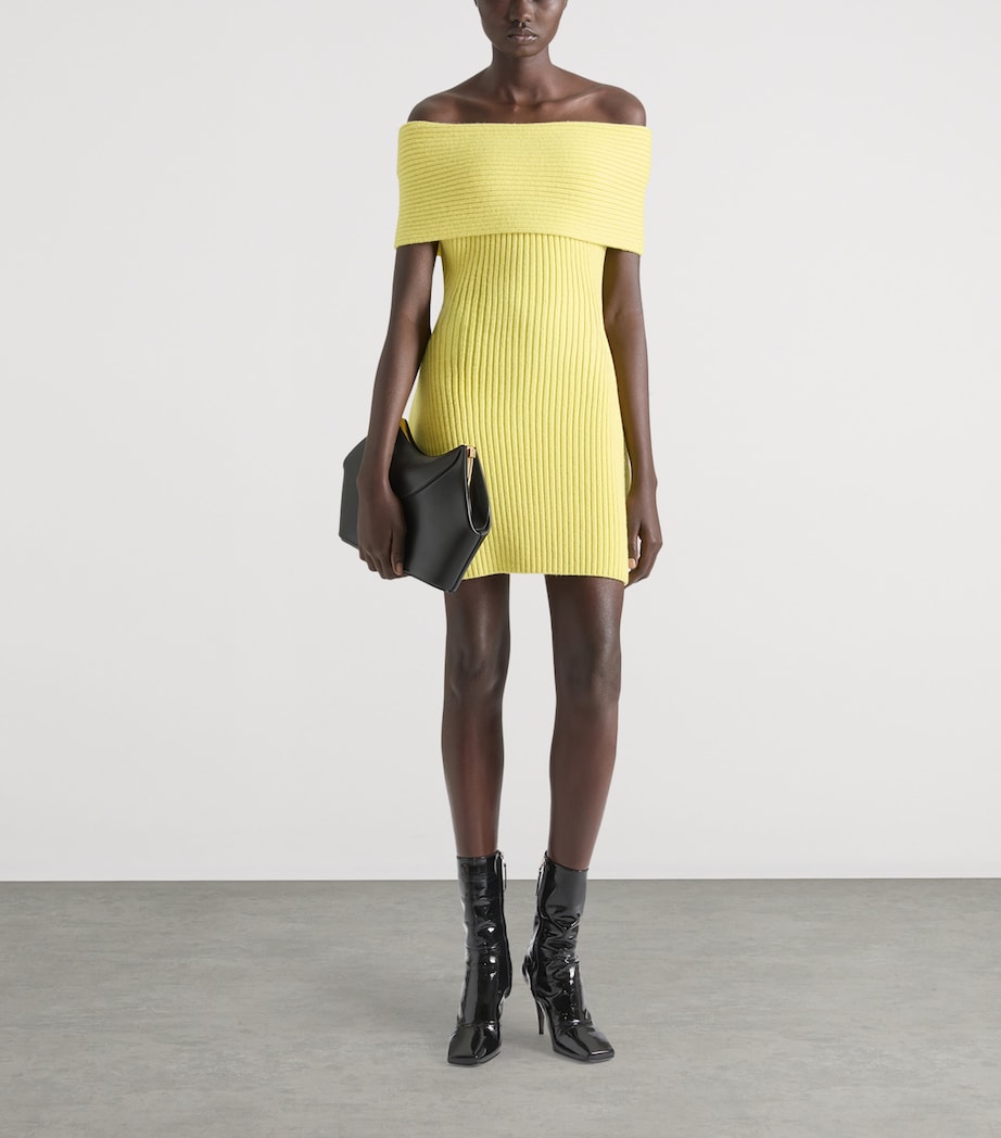 Wool-Blend Knit Mini Dress ACID YELLOW Image 2