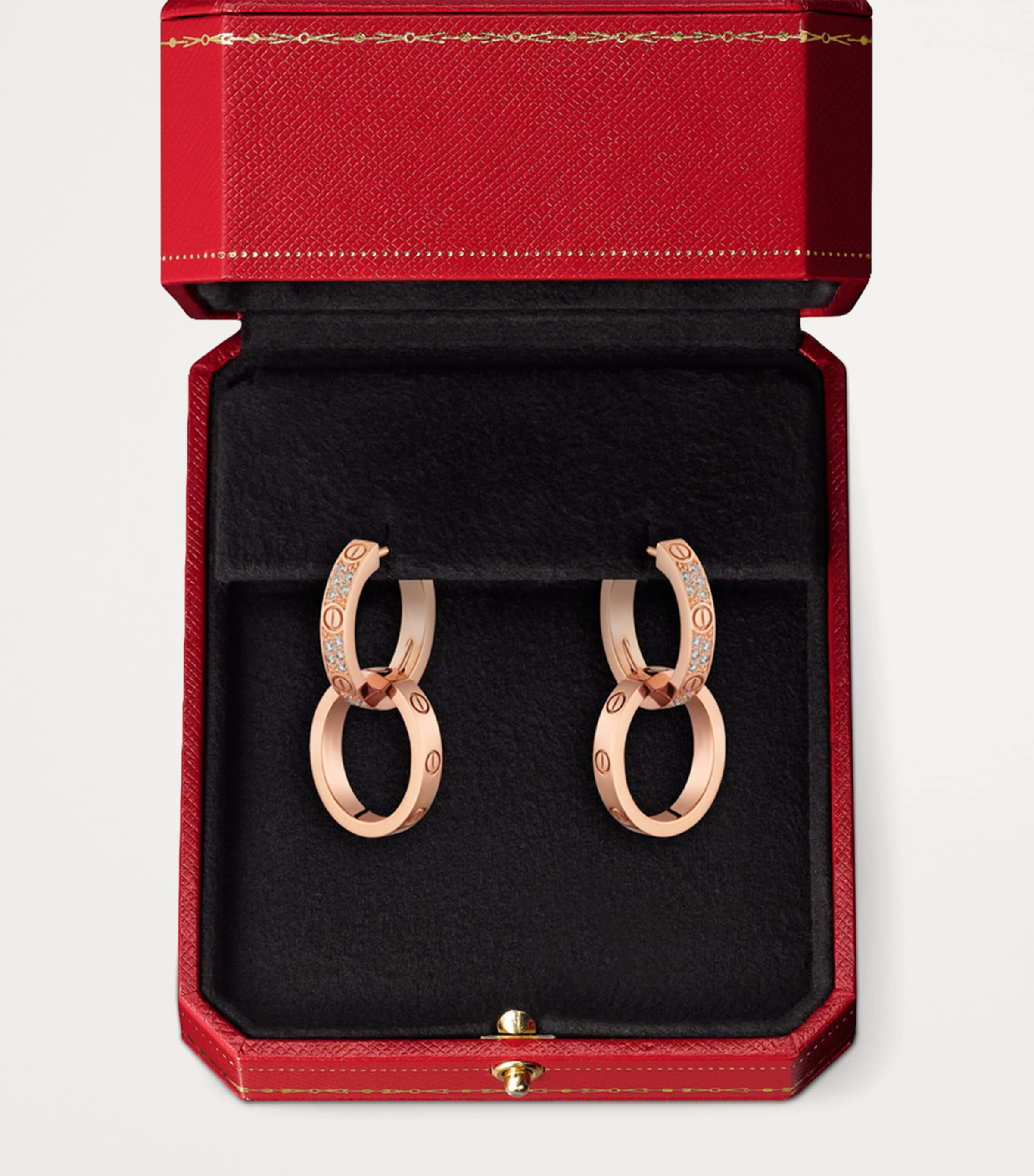 Cartier Rose Gold and Diamond LOVE Double Hoop Earrings Rose Gold Image 3