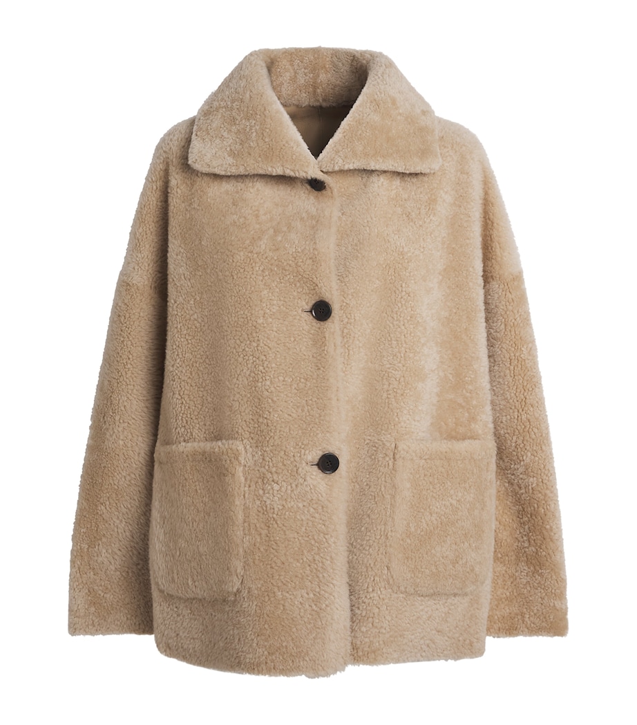 Arma Womens Shearling Isabella Coat Sand Image 1