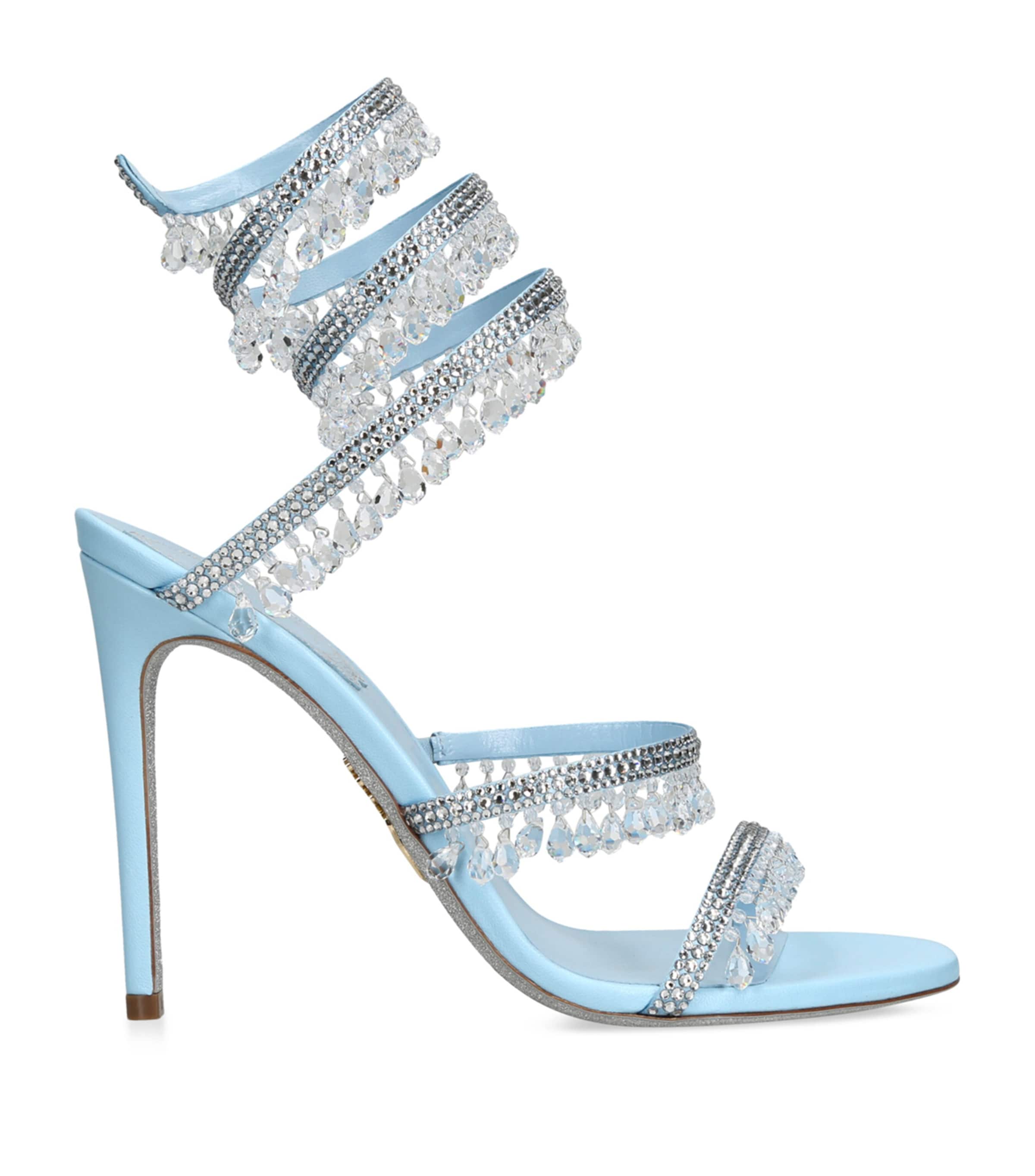 René Caovilla Chandelier Heeled Sandals 105 Pale Blue Image 1