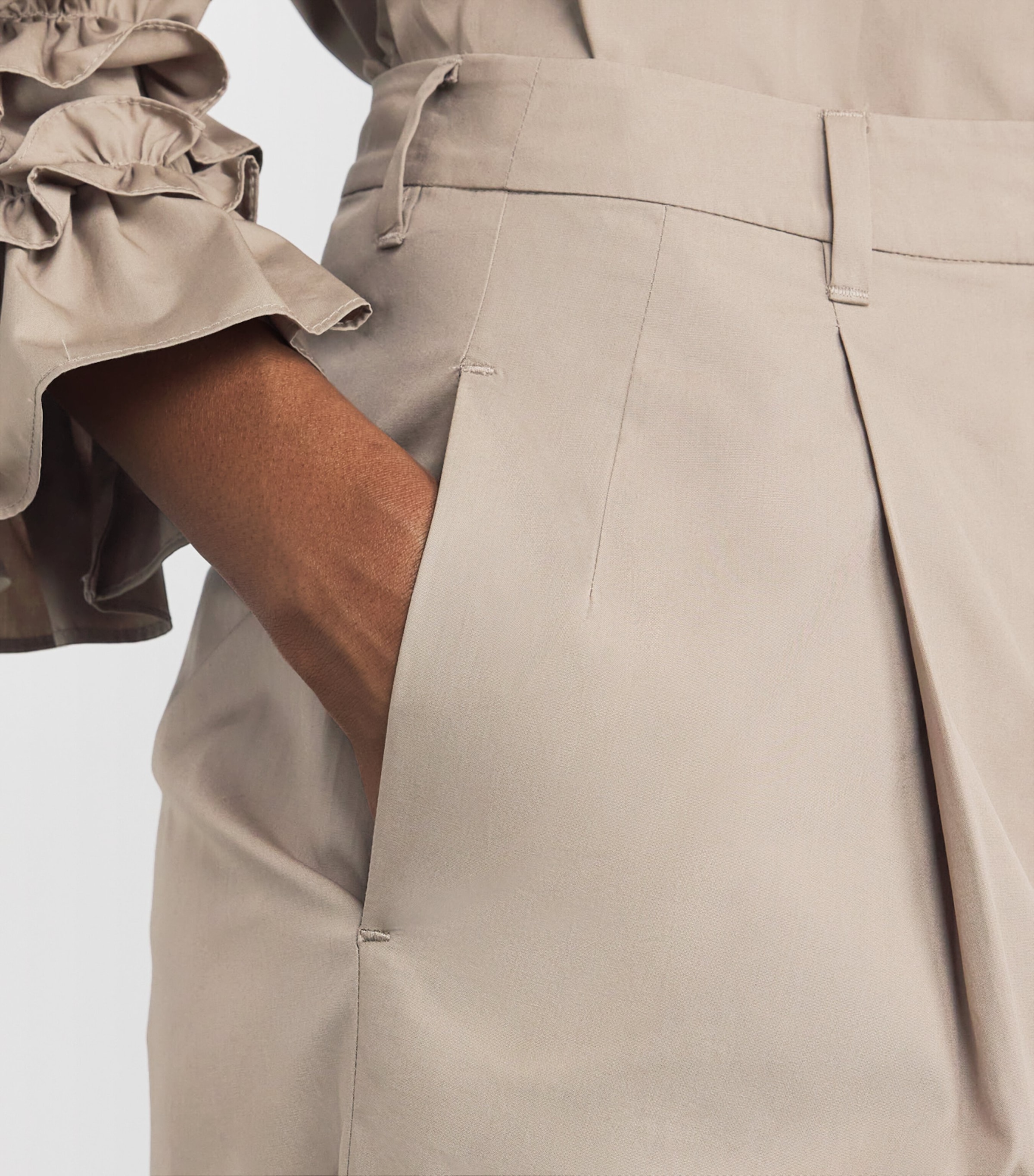 Cotton Poplin Wide-Leg Nora Trousers TURTLEDOVE Image 6