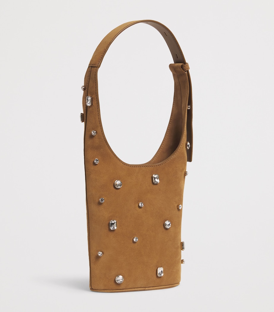 Suede Embellished Loop Shoulder Bag Y0090 ACORN Image 3