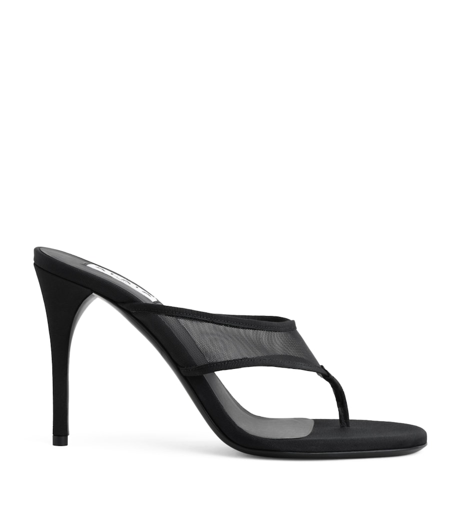 Alaïa Mesh Thong Mules 90 Black Image 1