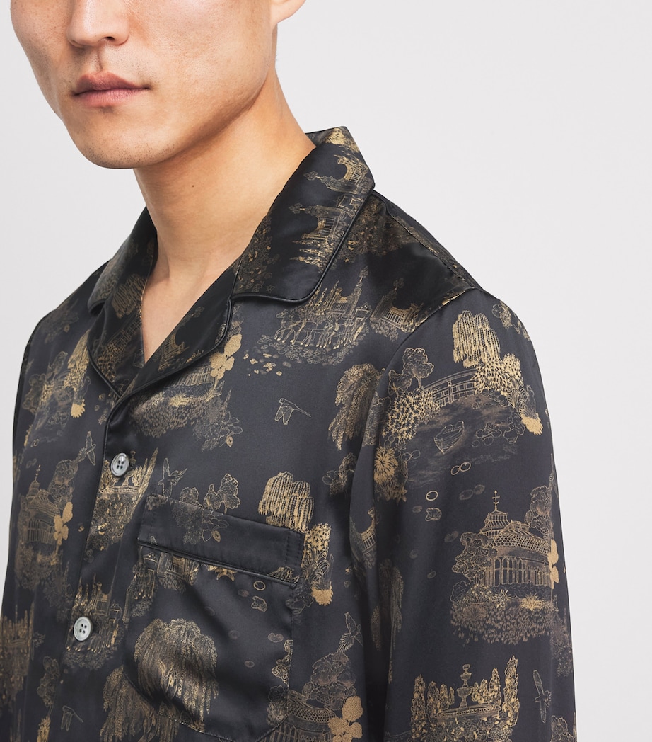 Derek Rose Mens Silk Brindisi Pyjama Set Bla Image 5