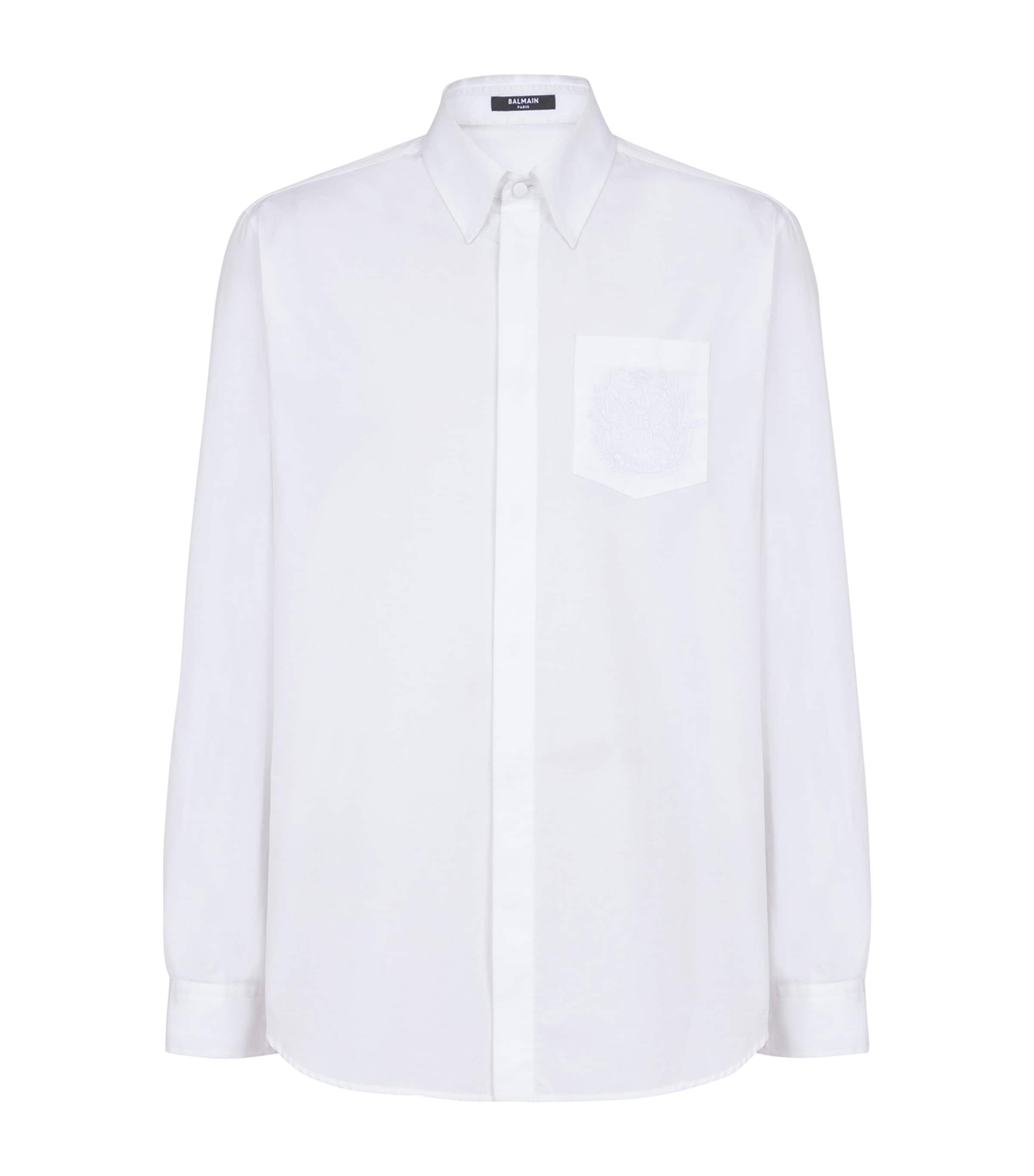 Balmain Cotton Poplin Crest Shirt