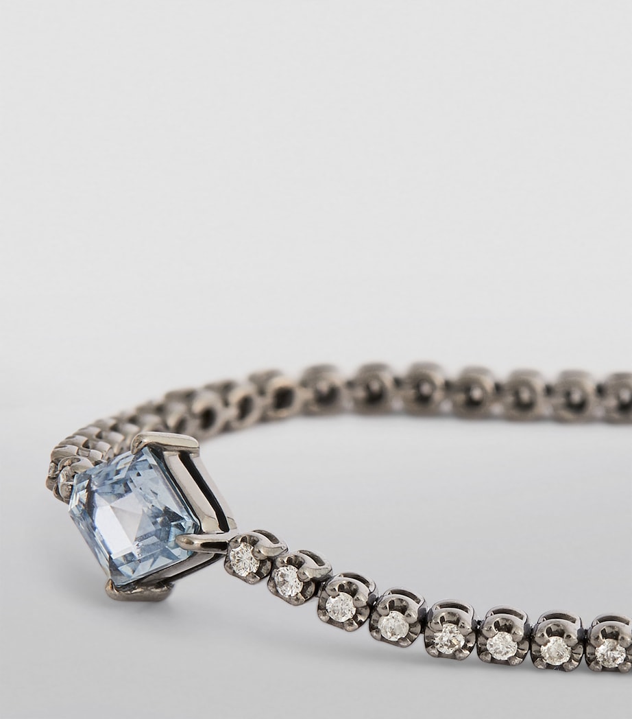 Blackened White Gold, Diamond and Sapphire Kent Bracelet BLACK GOLD Image 4