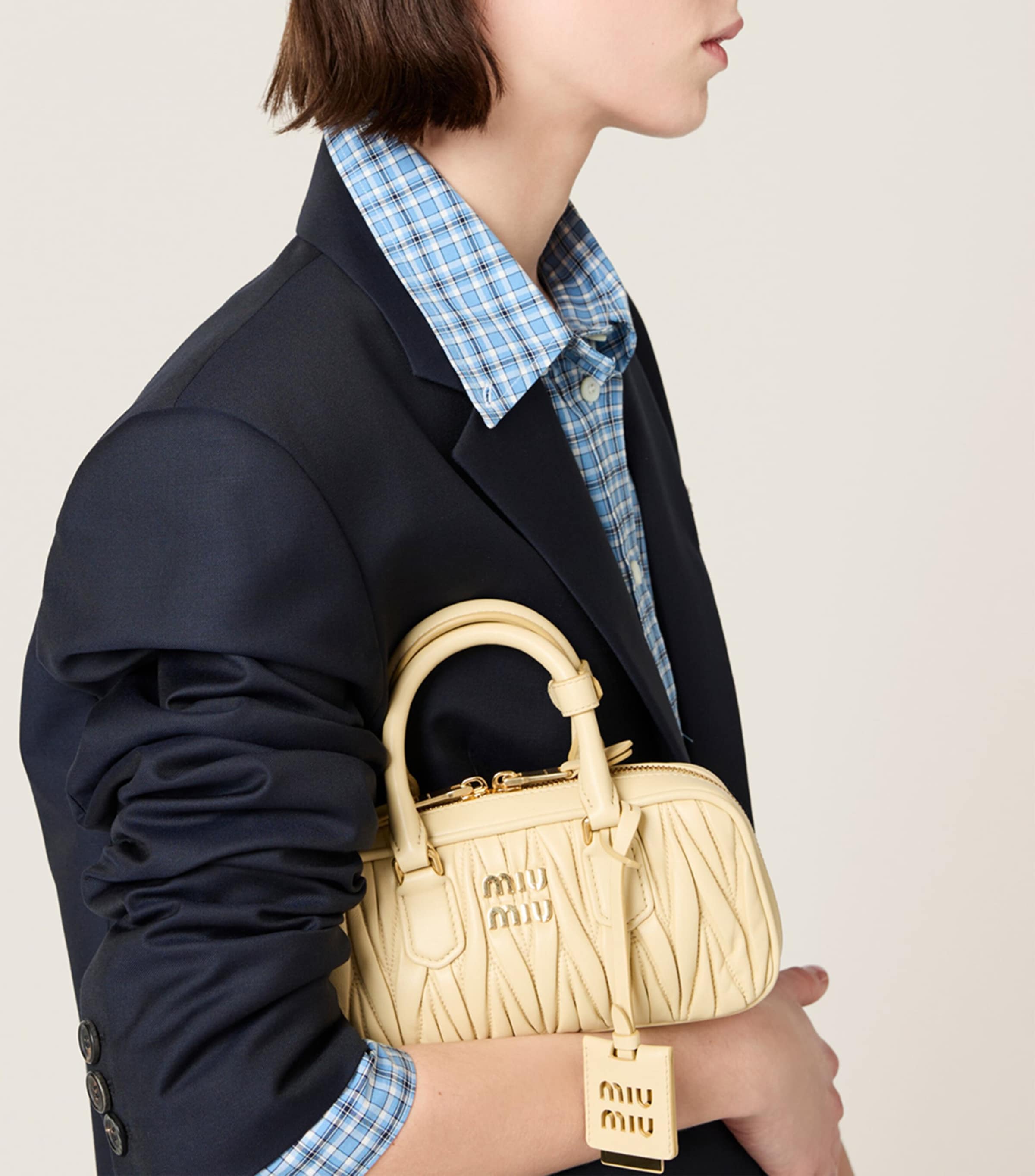 Mini Matelassé Leather Arcadie Top-Handle Bag F0K57 Image 2