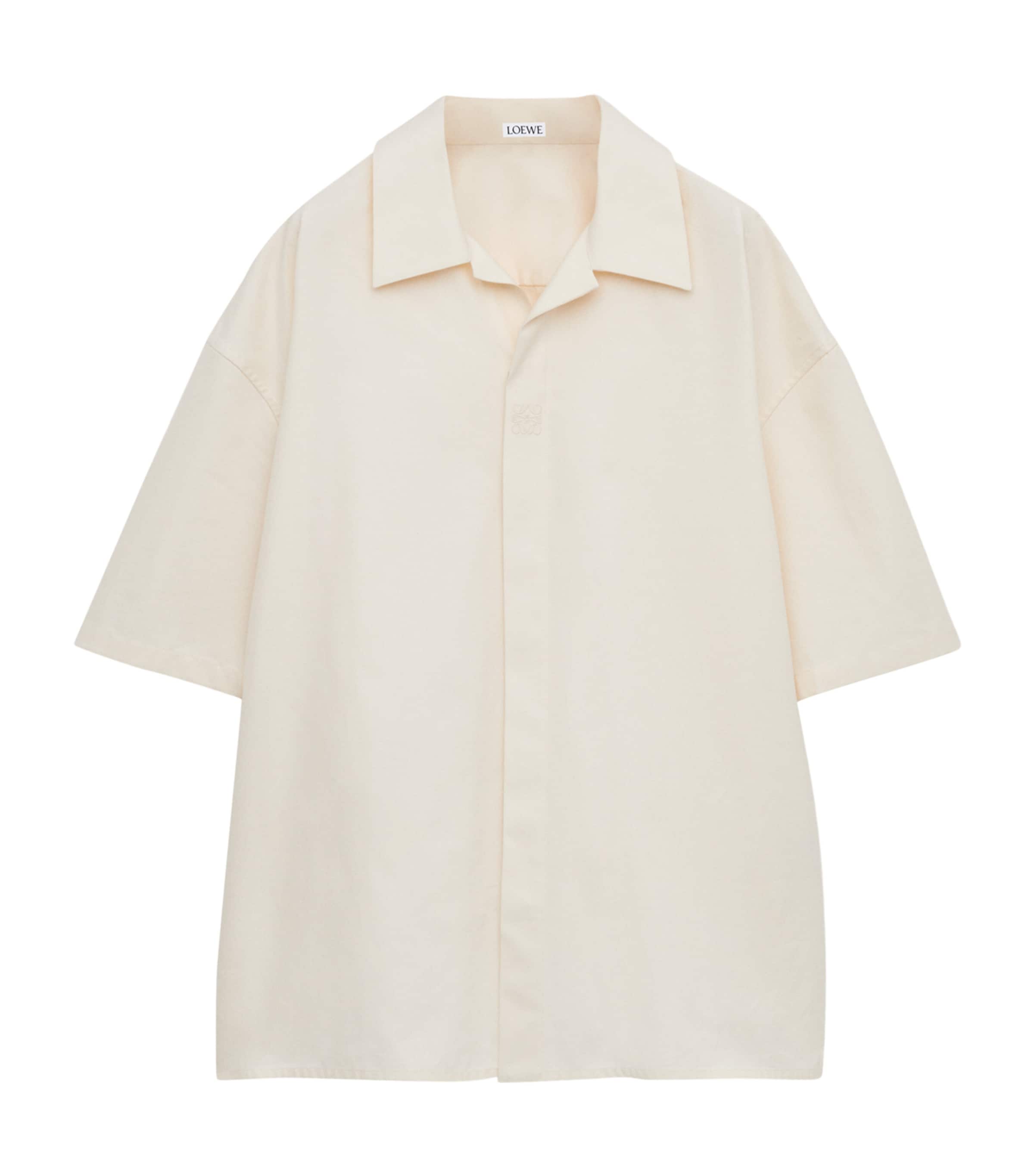 LOEWE Mens Cotton Short-Sleeve Shirt White Image 1