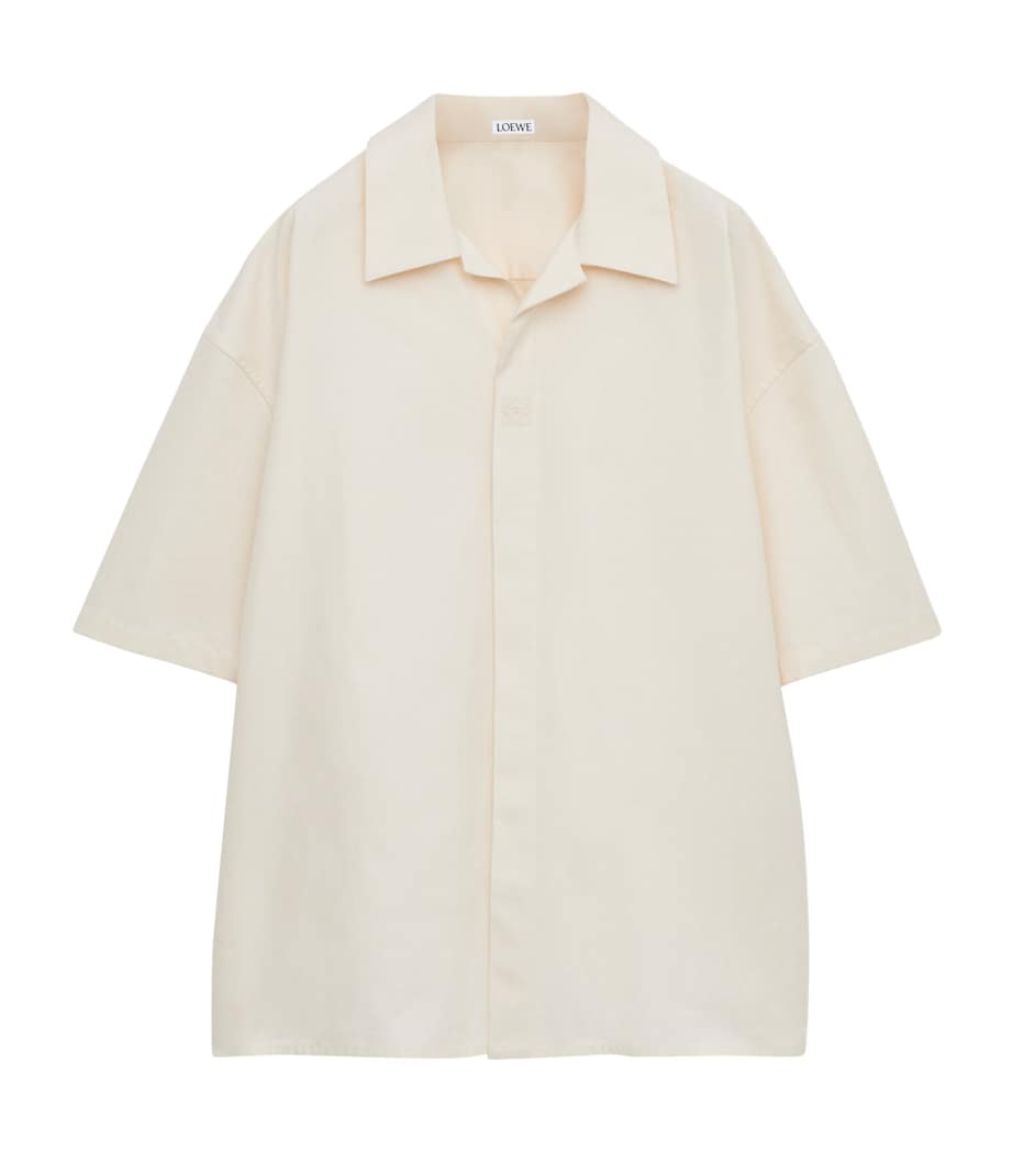 LOEWE Mens Cotton Short-Sleeve Shirt White Image 1