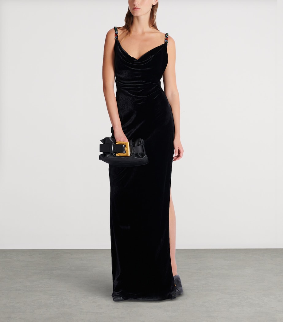Velvet Embellished Gown EAH NOIR/MULTICO Image 3