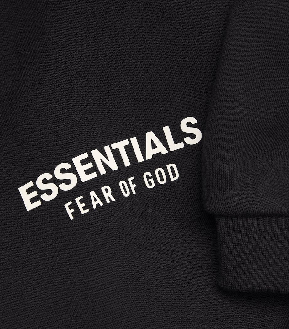 FEAR OF GOD ESSENTIALS Mens Cotton-Blend Logo Hoodie Black Image 5