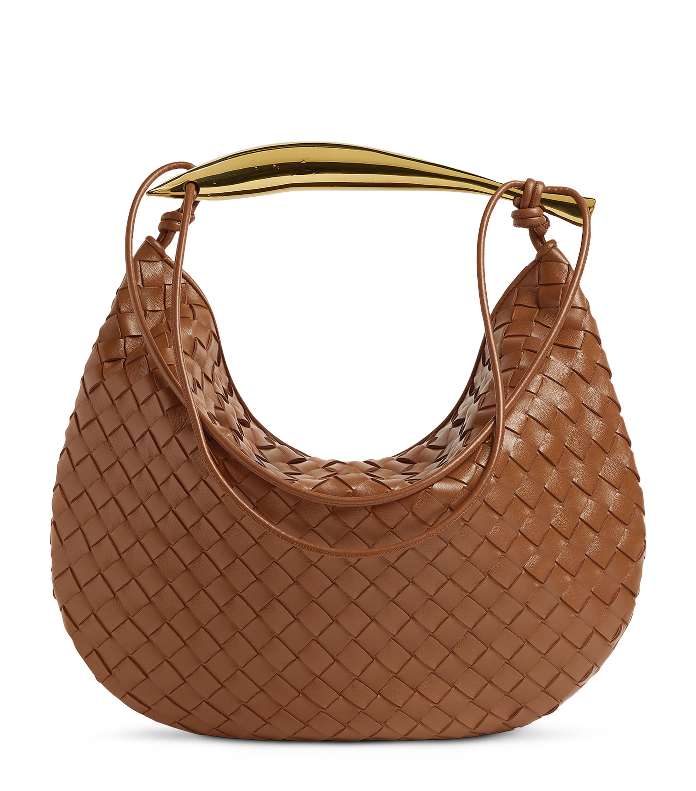 Bottega Veneta Large Leather Sardine Shoulder Bag In Brown