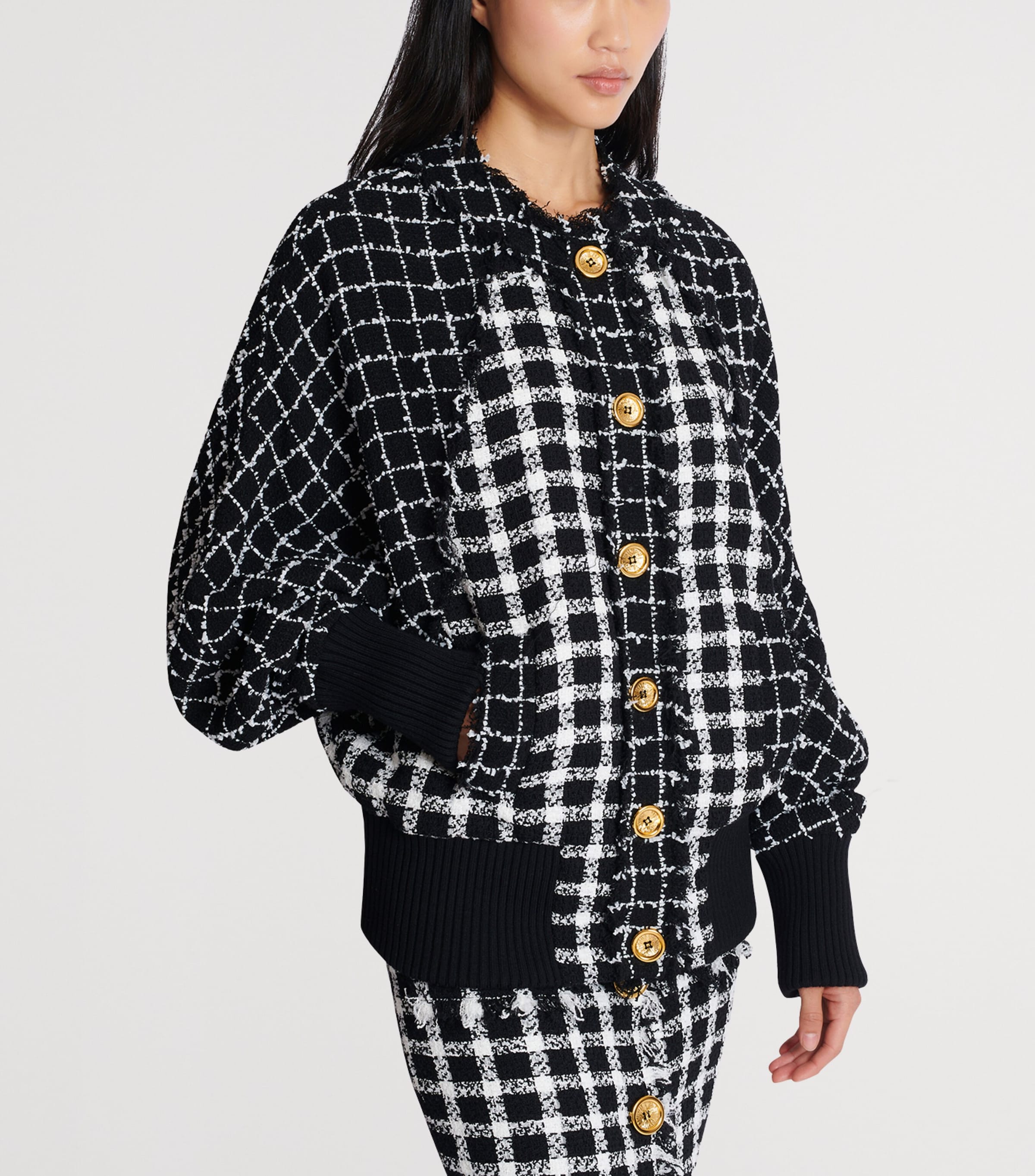 Tweed Bomber Jacket EAB NOIR/BLANC Image 5