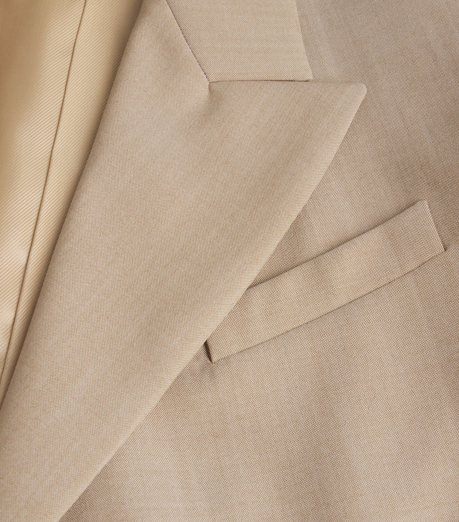 Virgin Wool Sleeveless Blazer 001 BEIGE SHADED Image 5