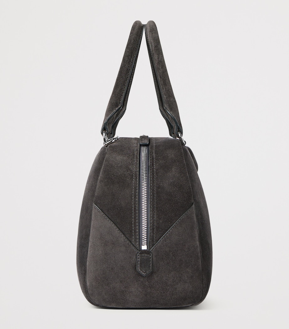 Suede Antigona Cube East-West Top-Handle Bag DARK GREY Image 3