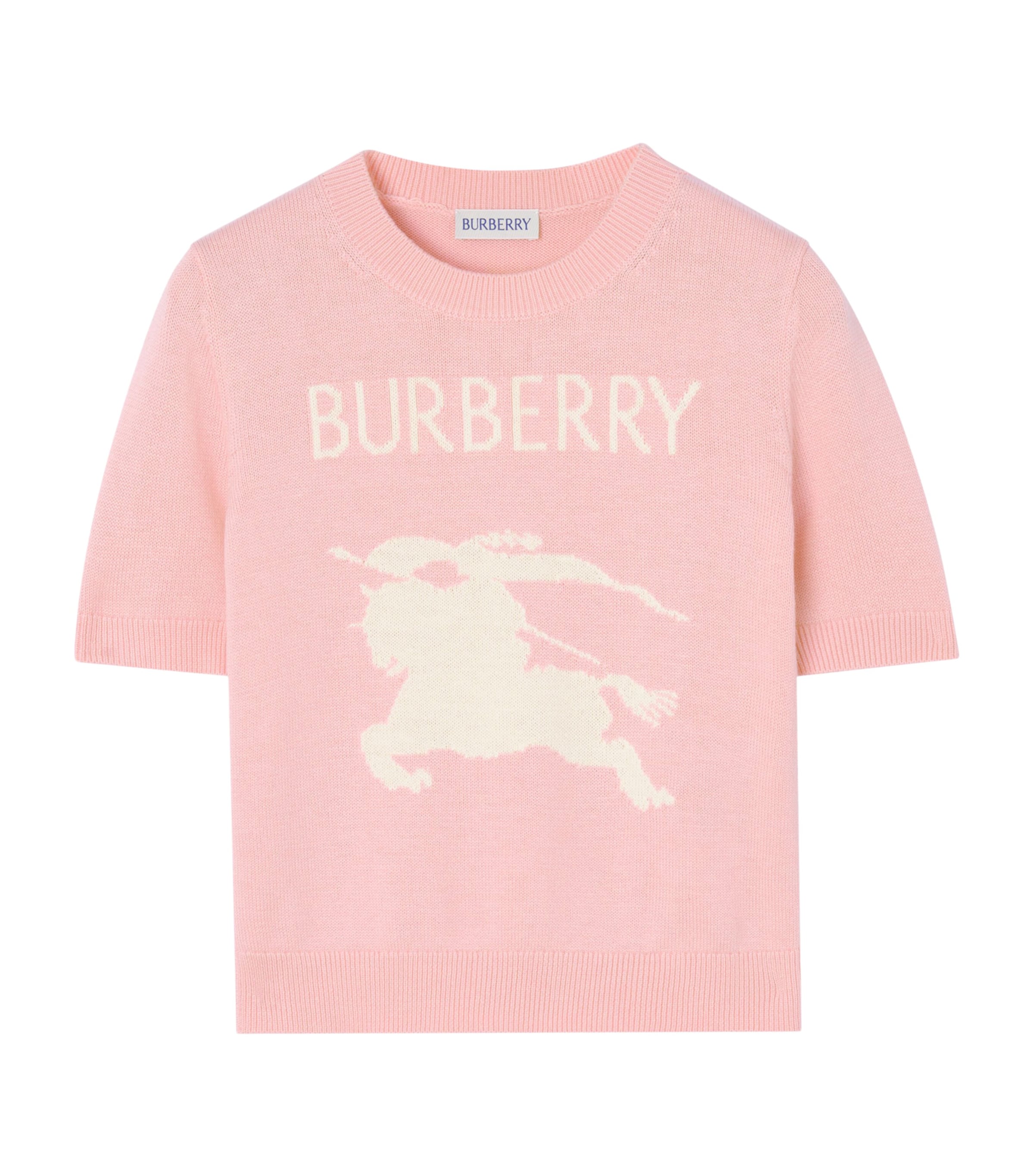 Burberry Kids Cotton-Wool EKD Top (4-12 Years) Peony Pink Image 1