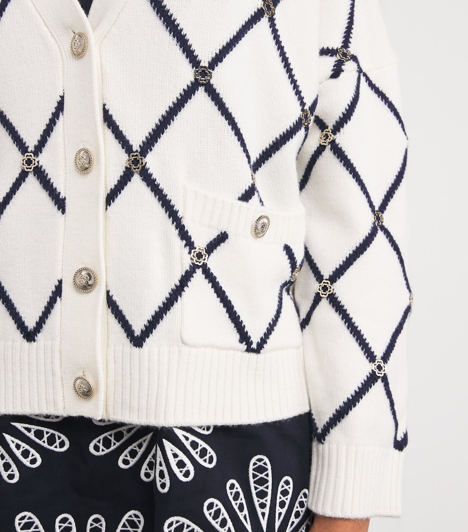 Wool-Blend Jacquard Cardigan ECRU Image 6