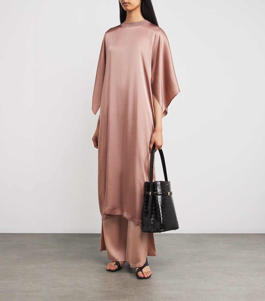 Satin Midi Dress 2197 ROSA FUMO Image 2
