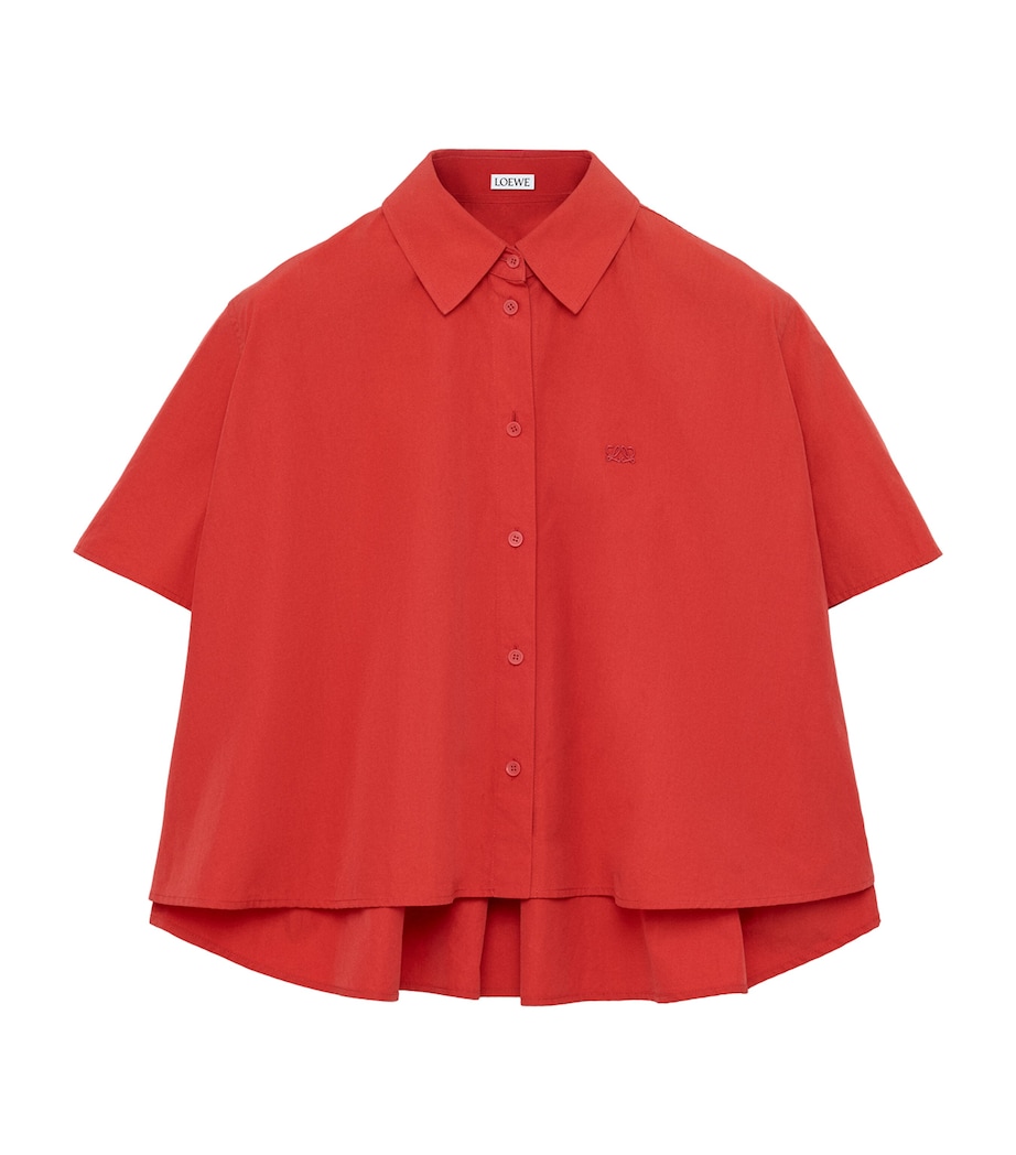 LOEWE Womens Cotton-Blend Trapeze Shirt Red Image 1