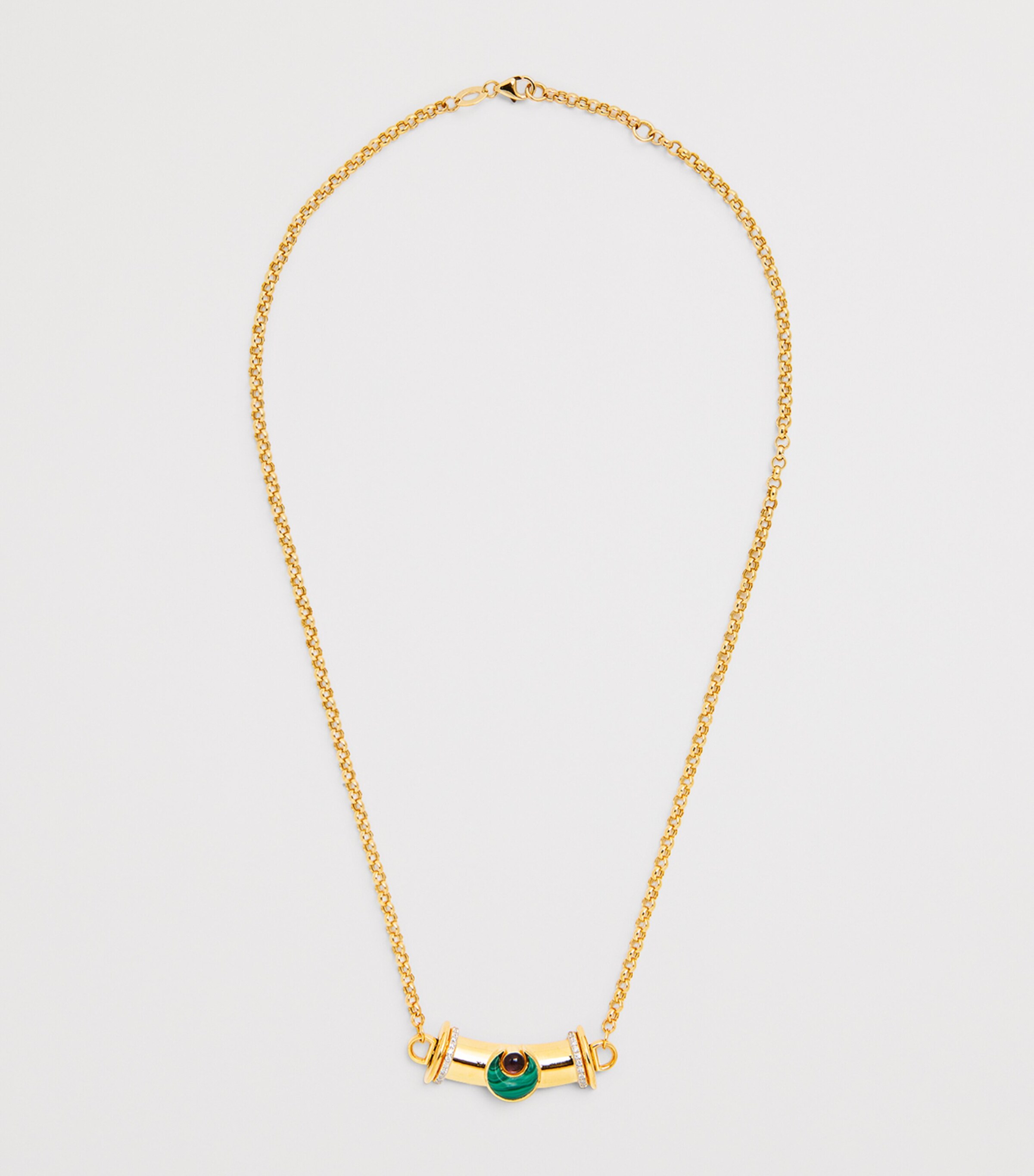 L'ATELIER NAWBAR Yellow Gold, Diamond and Mixed Stone Lot N*91 Warrior Moon Necklace Yellow Gold Image 3
