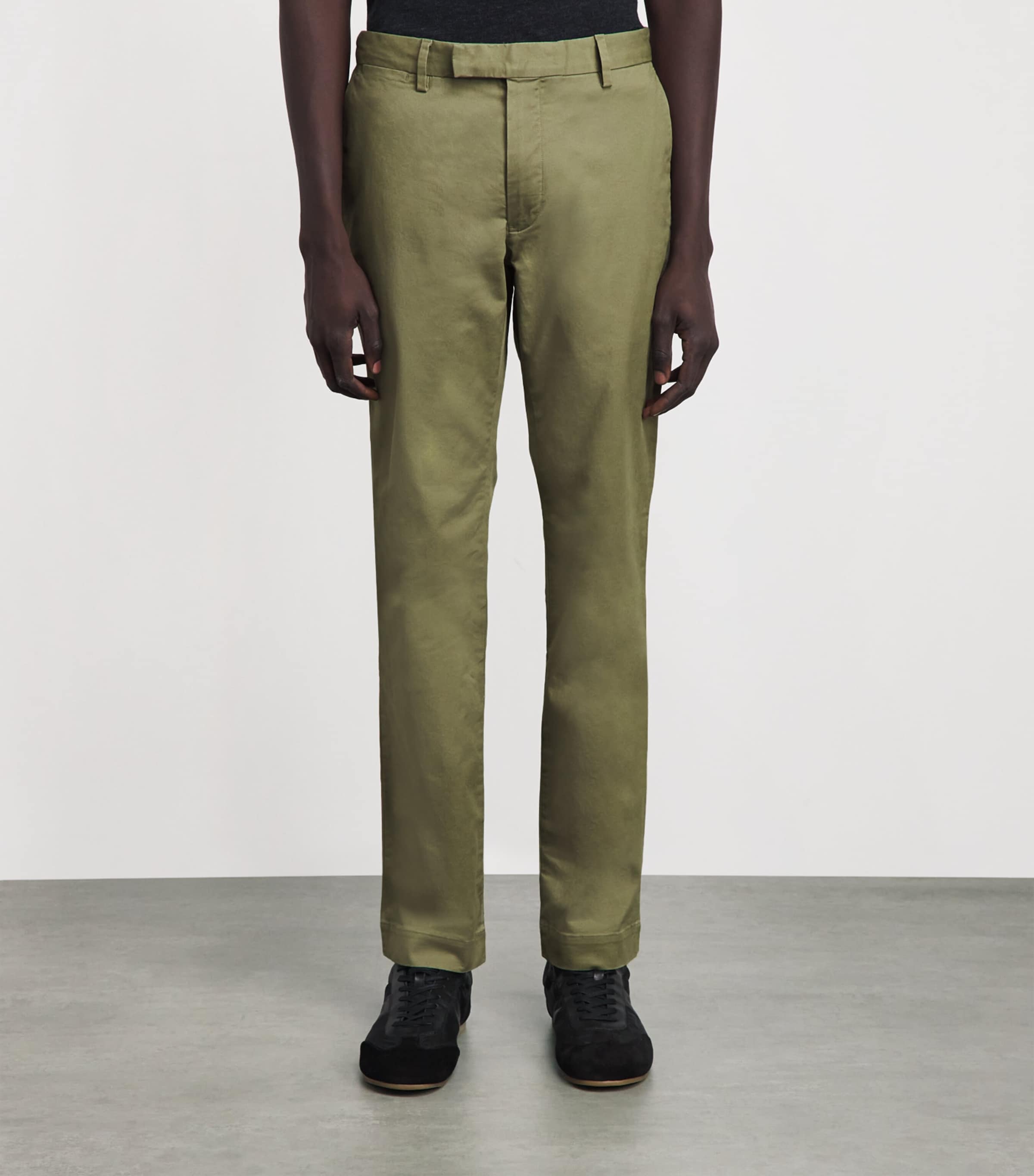 Polo Ralph Lauren Mens Stretch-Cotton Slim Greenwich Chinos Sage Green Image 4