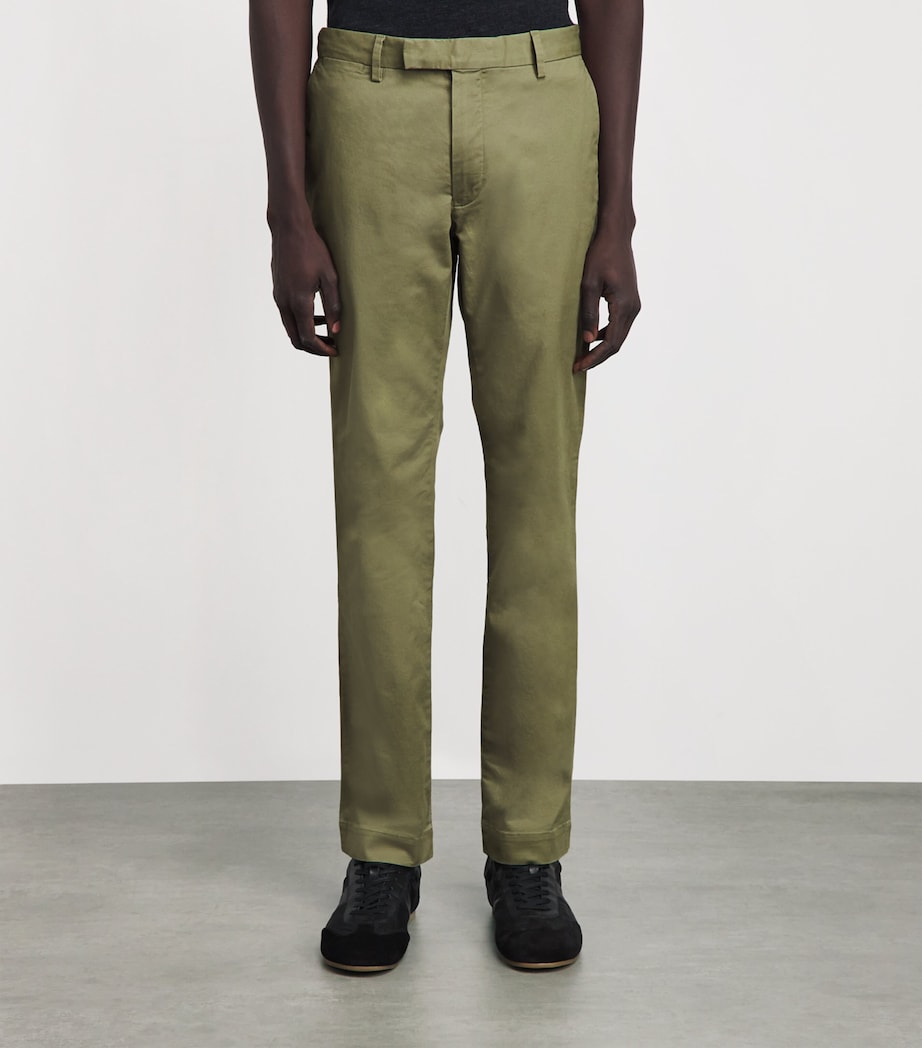 Polo Ralph Lauren Mens Stretch-Cotton Slim Greenwich Chinos Sage Green Image 4