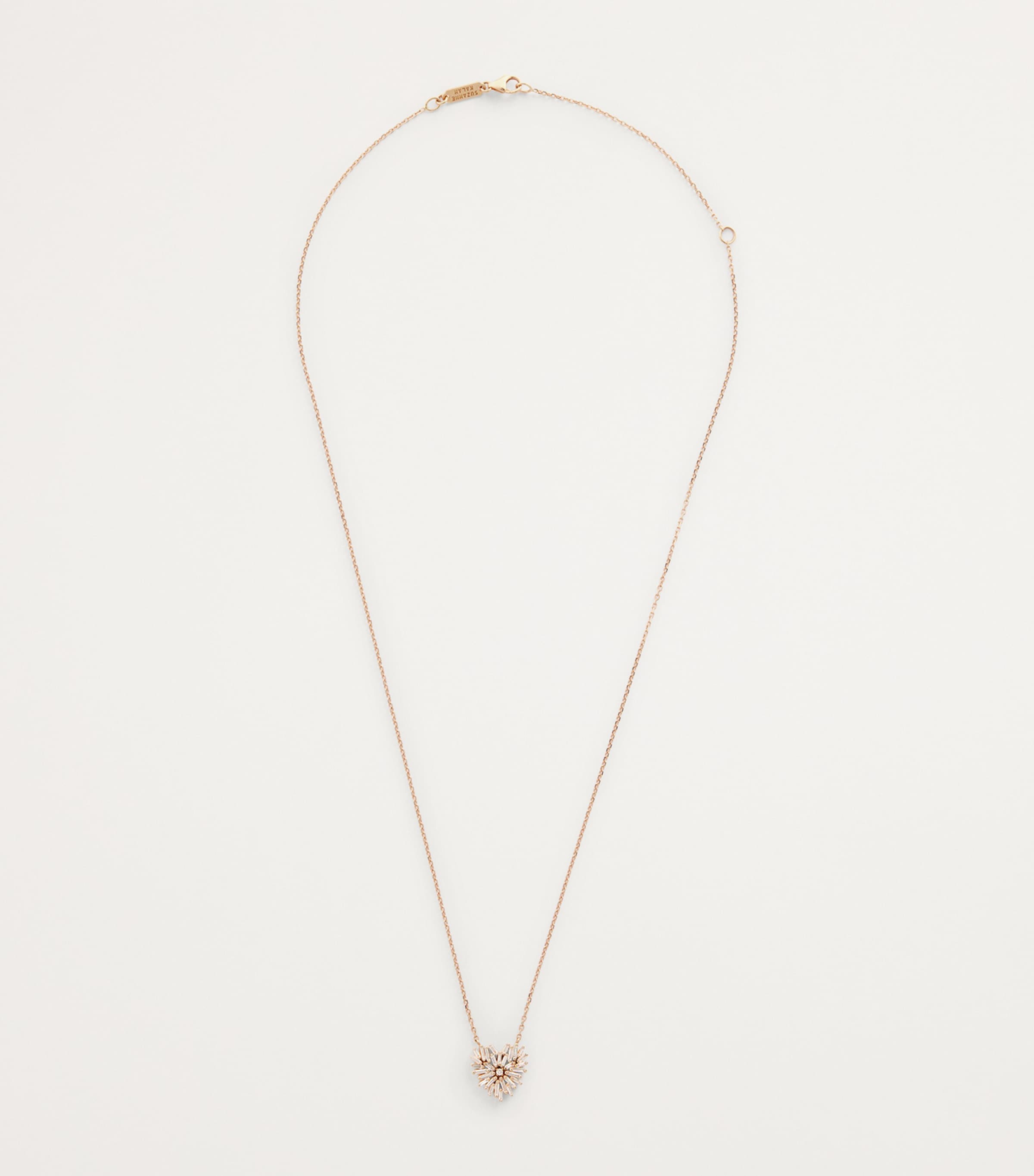 Suzanne Kalan Rose Gold and Diamond Small Heart Pendant Necklace Rg/wd Image 5