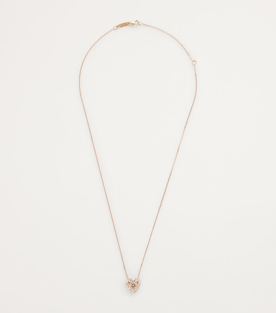 Suzanne Kalan Rose Gold and Diamond Small Heart Pendant Necklace Rg/wd Image 5