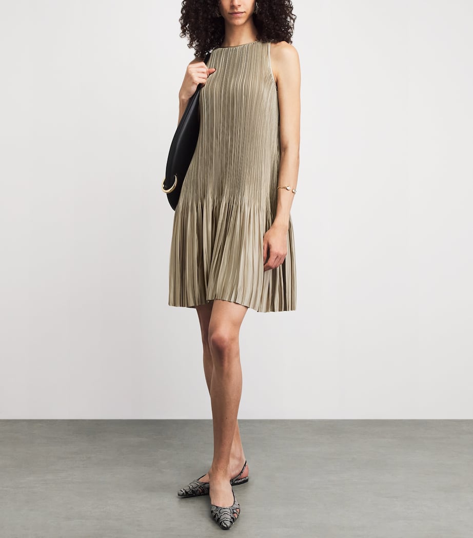 Joseph Womens Satin Pleated Rida Midi Dress Powder Image 2