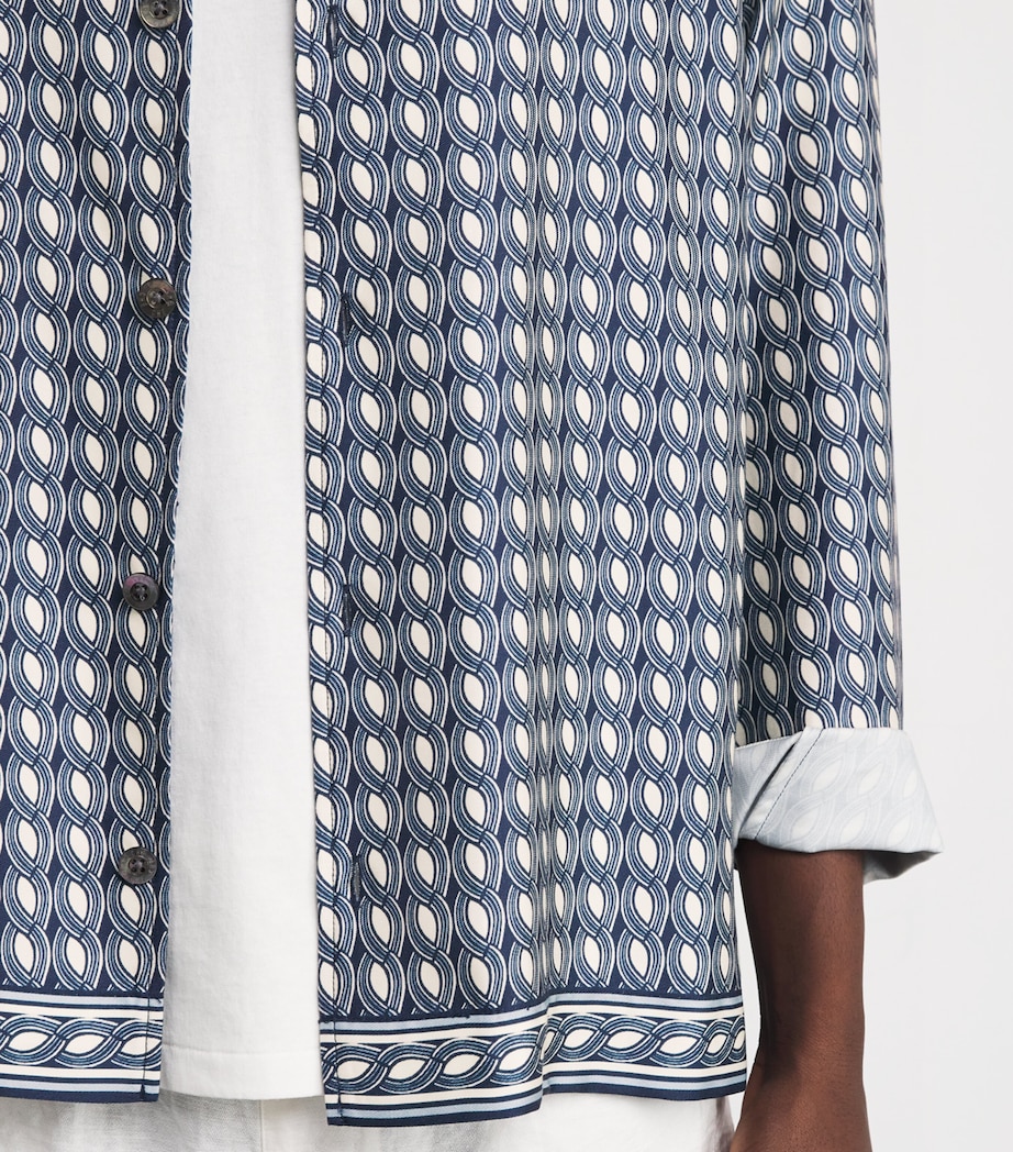 Tencel Moneto Print Shirt NAVY -12 Image 6