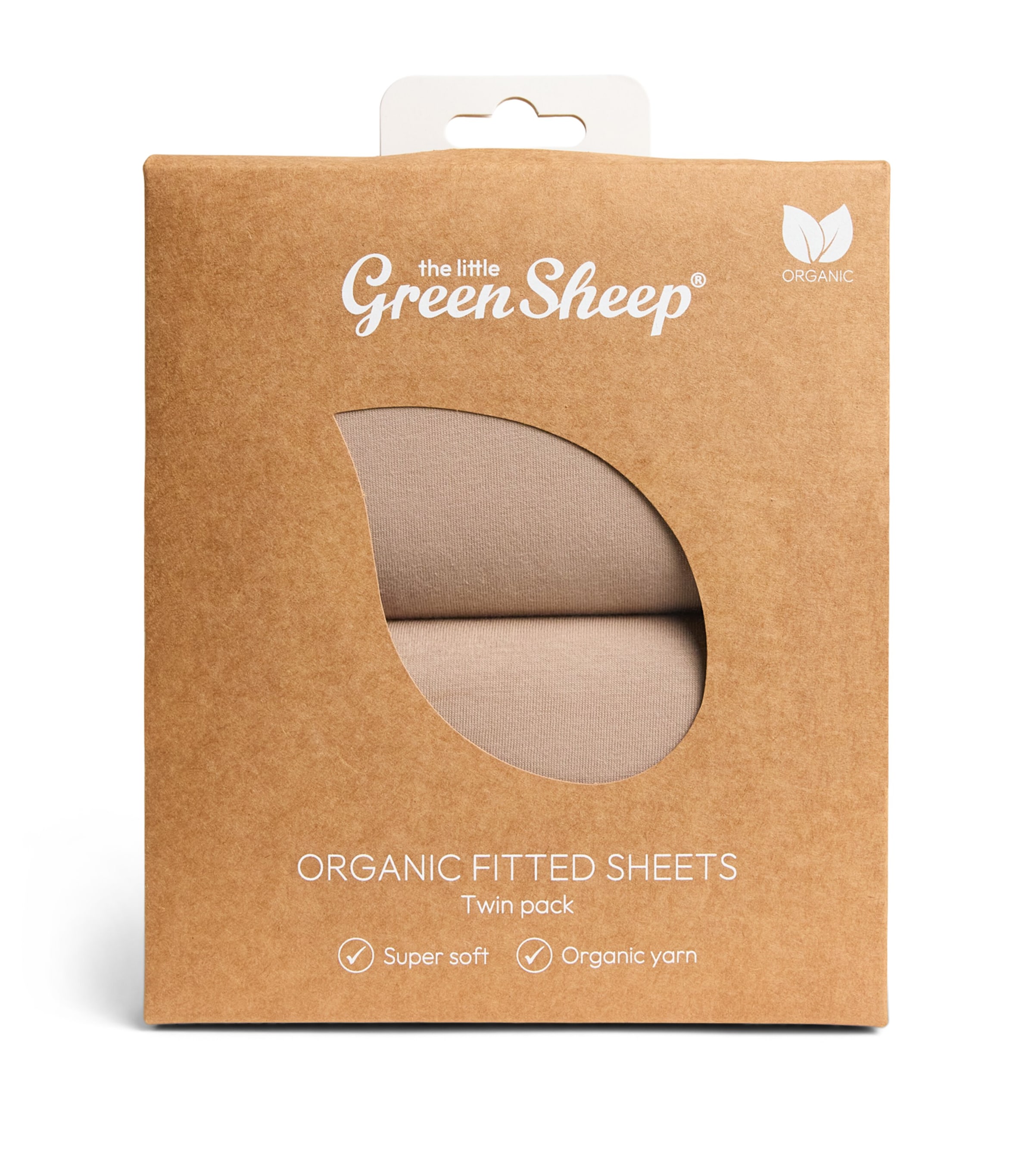 The Little Green Sheep Organic Cotton Moses Basket Fitted Sheets (Set of 2) Truffle Image 1