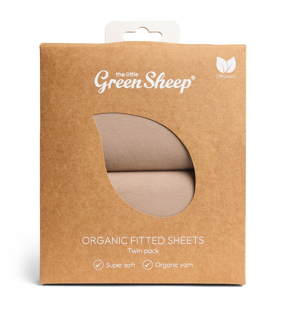 The Little Green Sheep Organic Cotton Moses Basket Fitted Sheets (Set of 2) Truffle Image 1