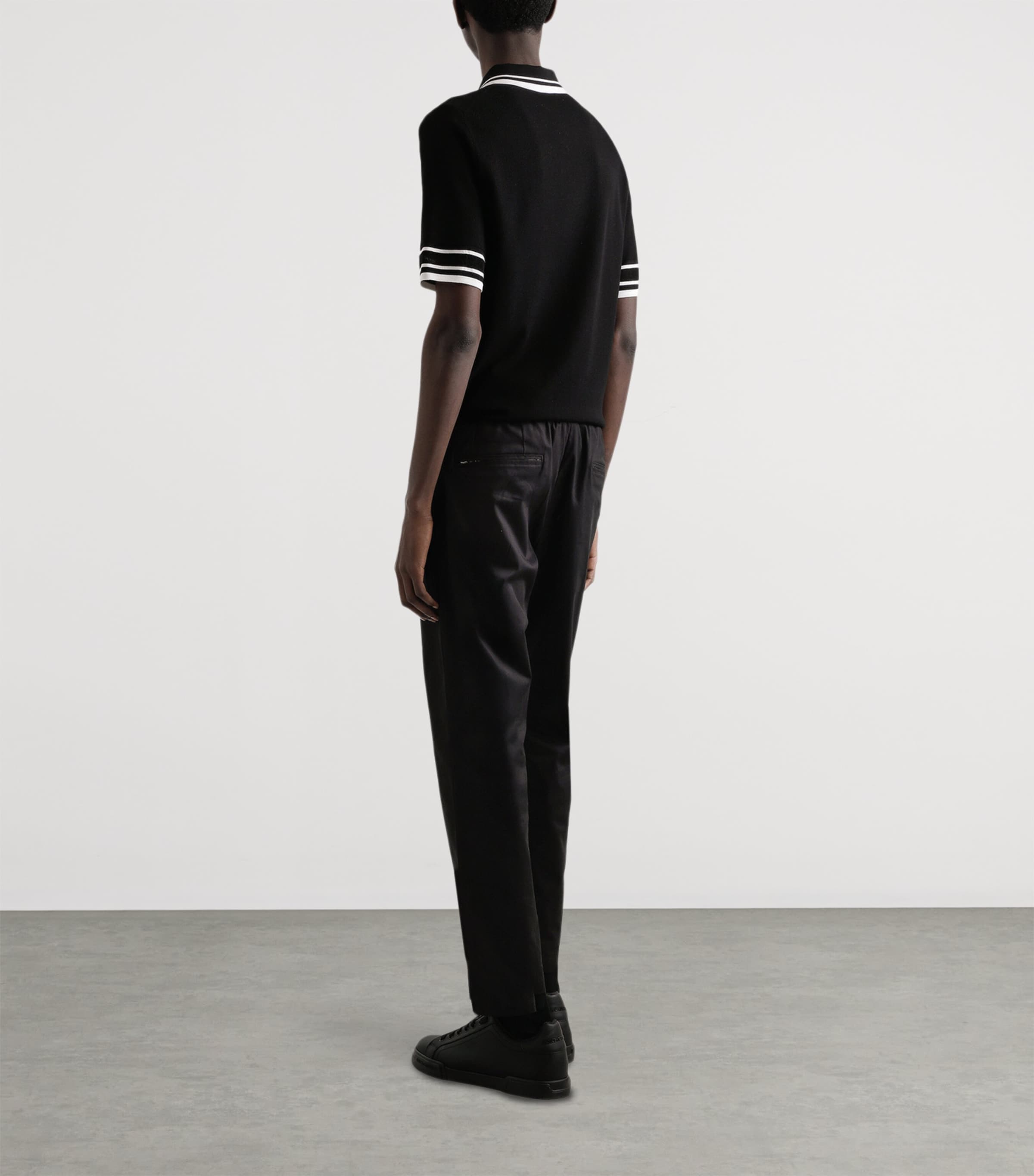 Silk-Blend Polo Shirt N0000-BLACK Image 5