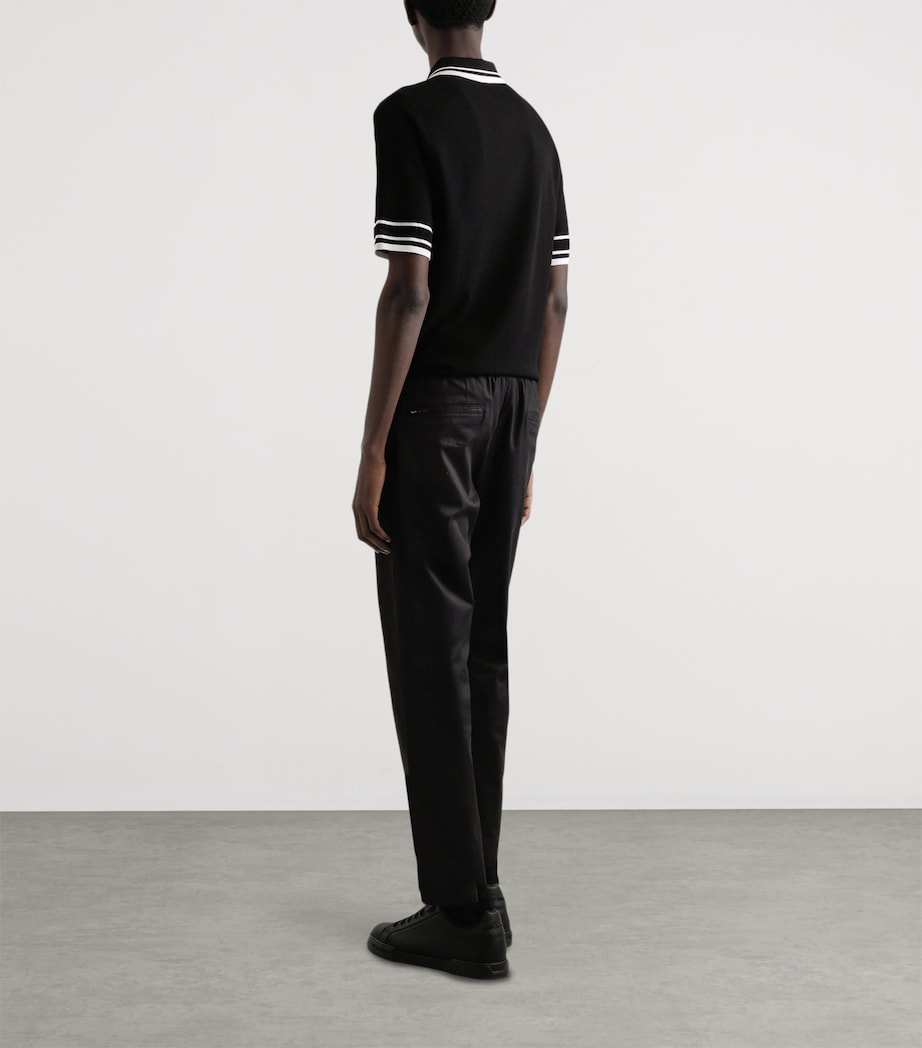 Silk-Blend Polo Shirt N0000-BLACK Image 5