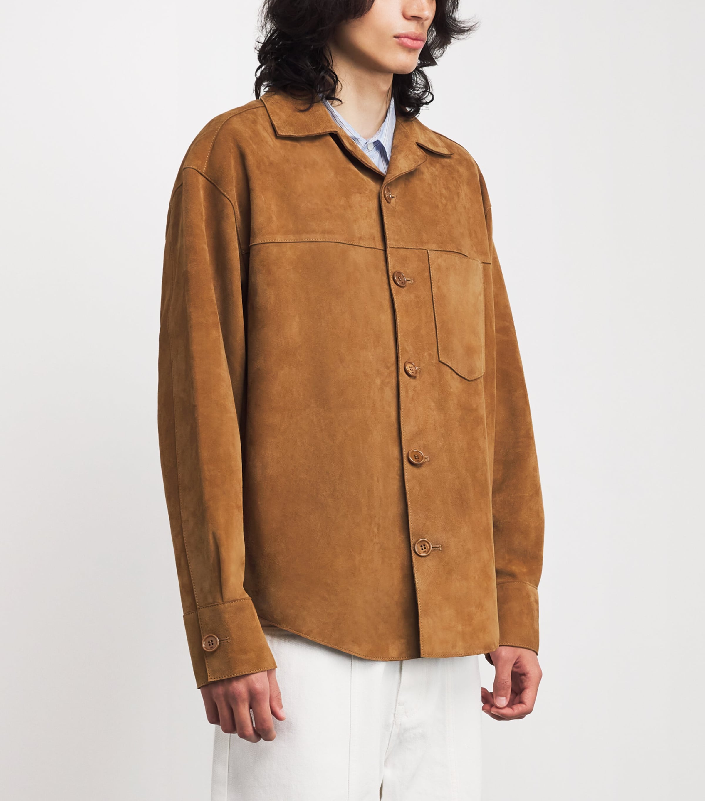 Suede Overshirt 236 CARAMEL Image 3