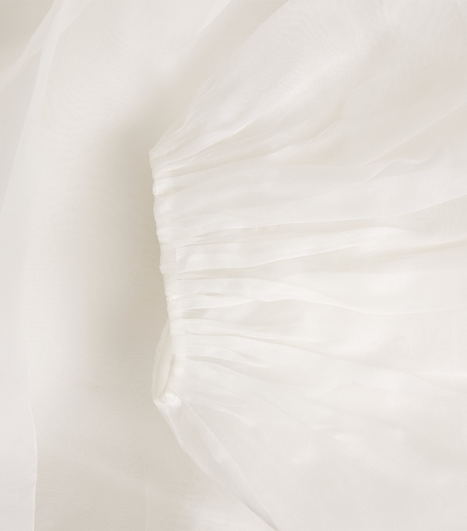 FRAME Womens Silk Balloon Blouse Crea Cream Image 6