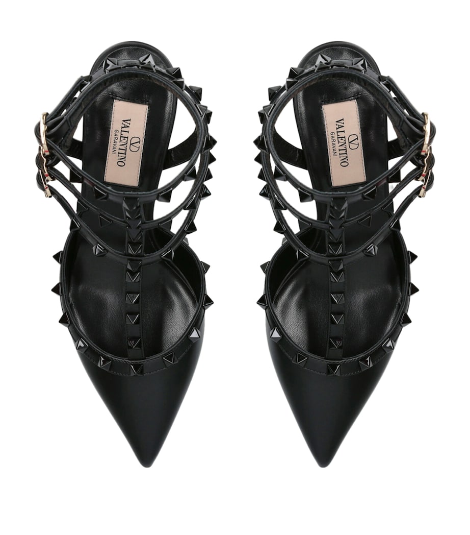 Leather Rockstud Sandals 65 BLACK Image 3