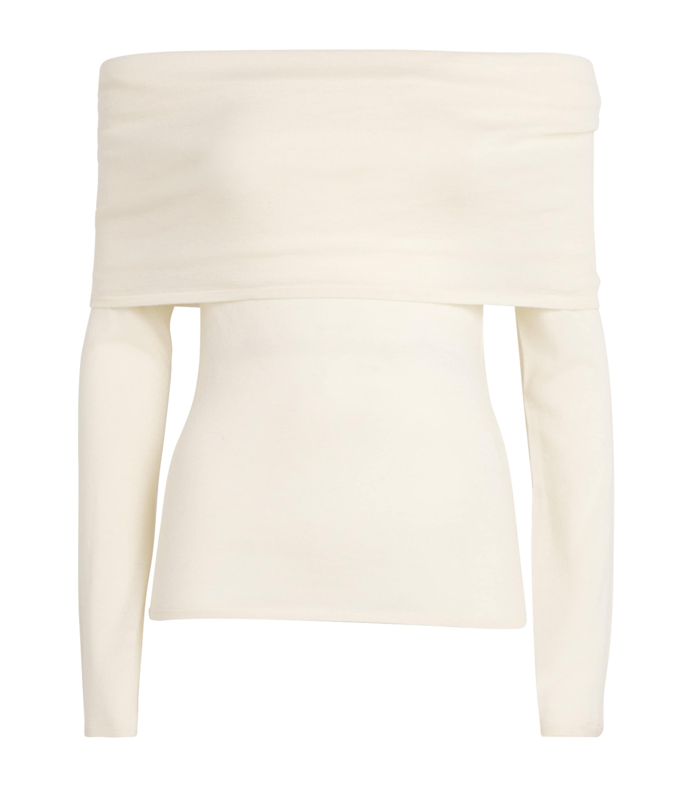 Shop Almada Label Cashmere Cara Off-the-shoulder Top In Ivory