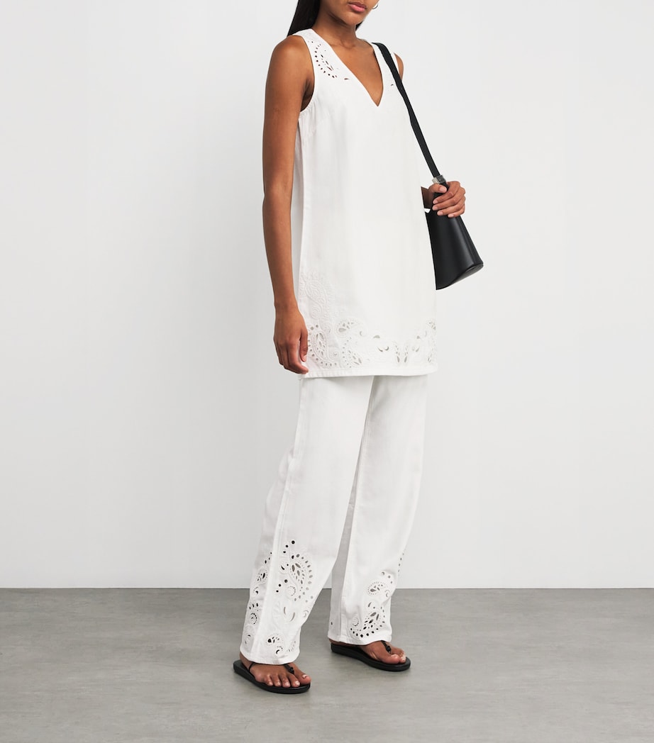 Ultra Featherweight Drawstring Phoebe Wide-Leg Jeans WHTEYELET Image 6