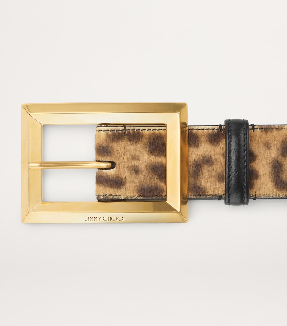 Leather Leopard Print Arlie Belt NATURAL/GOLD Image 2