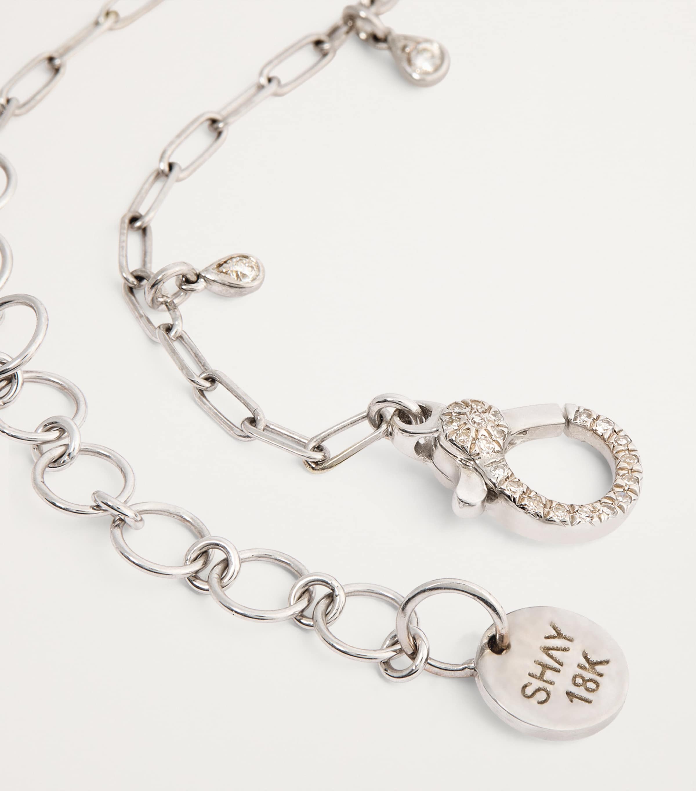 White Gold and Diamond Boho Anklet WHITE GOLD Image 6