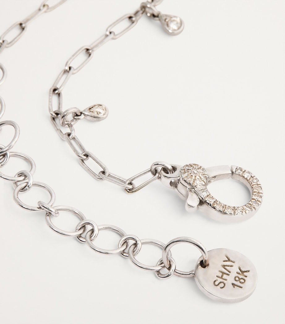 White Gold and Diamond Boho Anklet WHITE GOLD Image 6