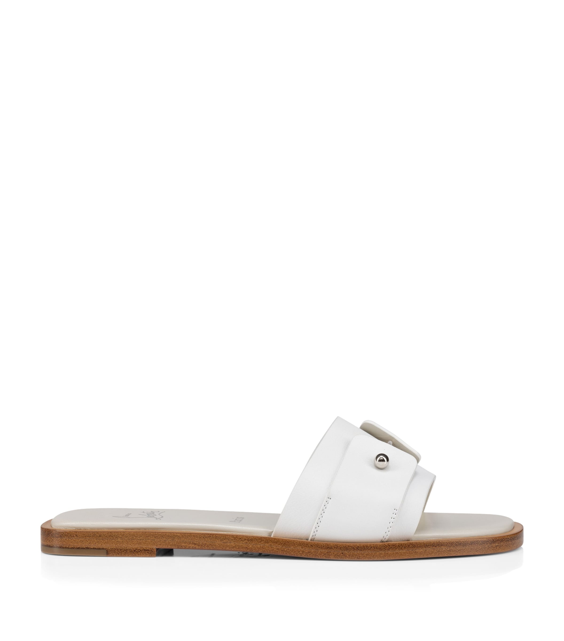 Christian Louboutin Chambelimule Donna Leather Mules In White