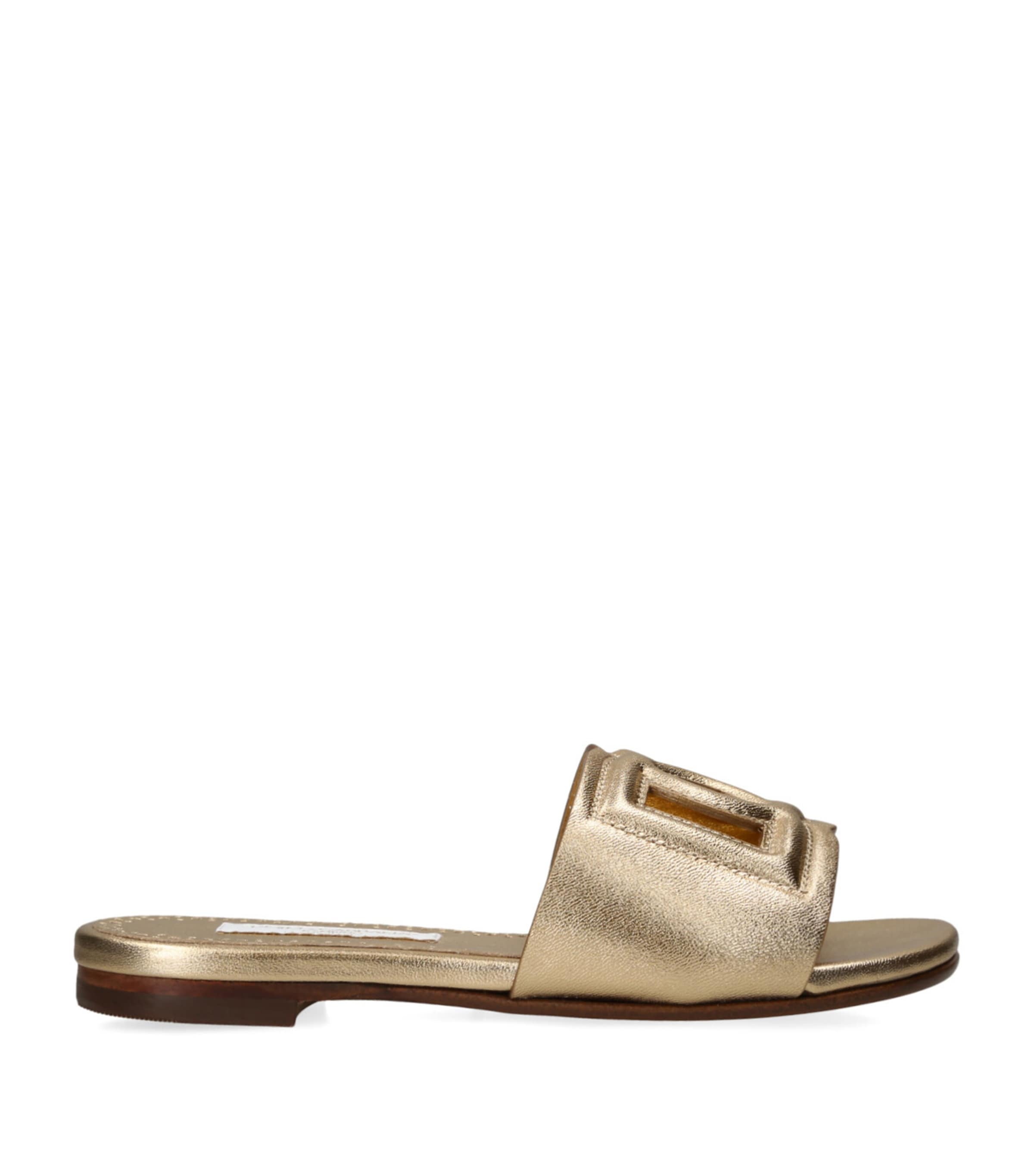 DOLCE & GABBANA LEATHER DG MILLENNIALS SLIDES