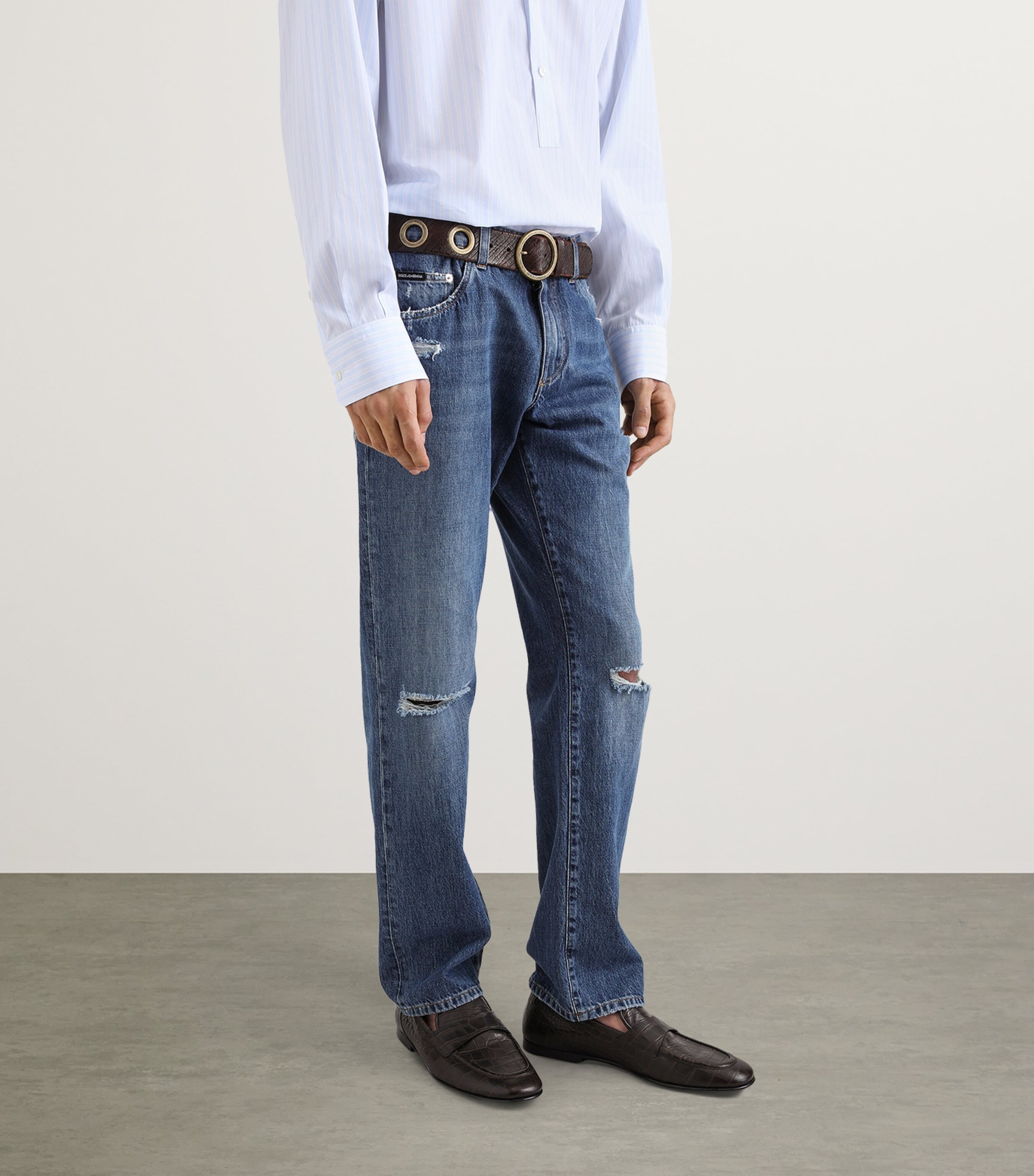 Straight Leg Distressed Jeans S9001-COMBINED Image 3
