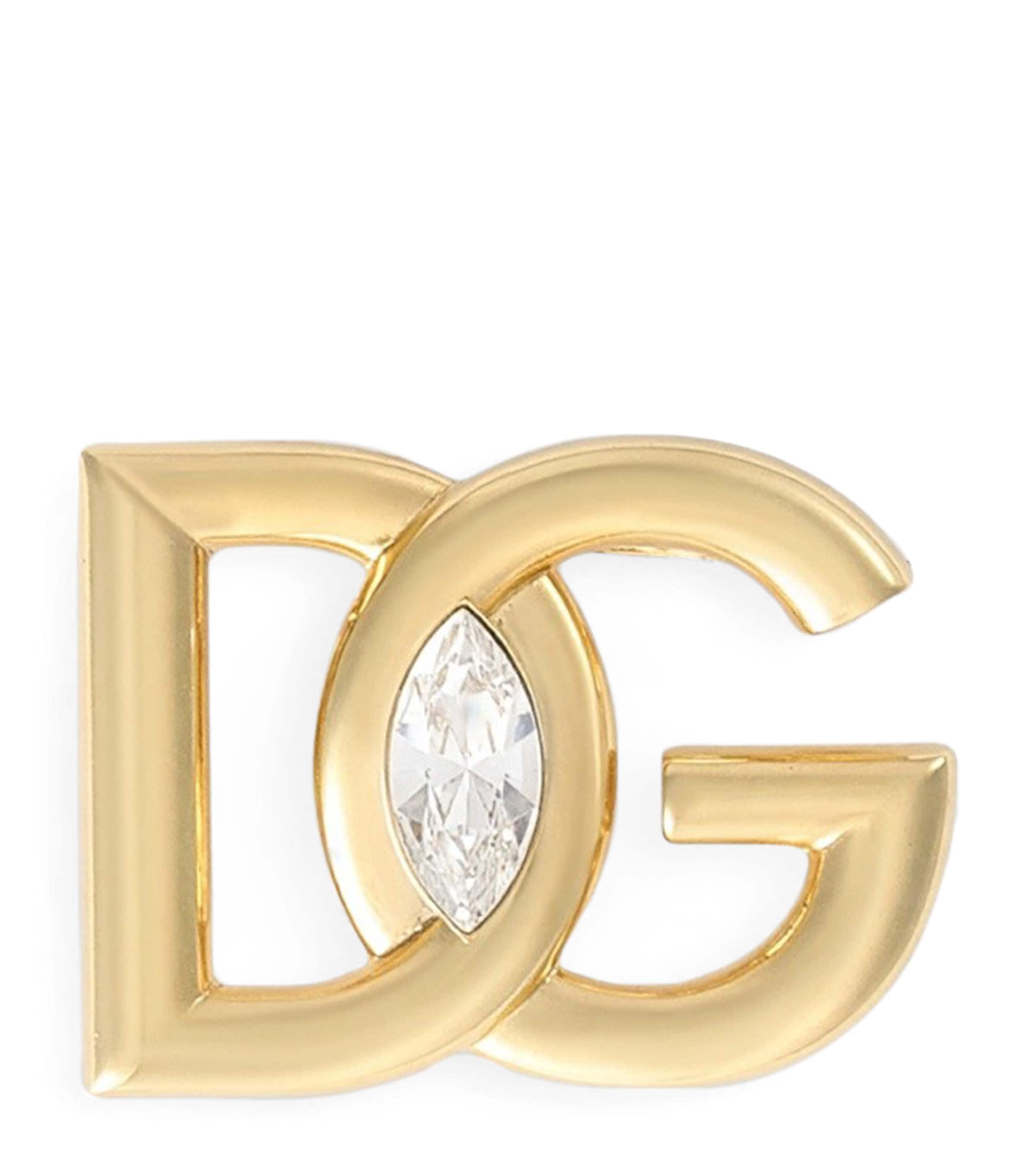 Dolce&Gabbana Embellished Logo Brooch Gold Image 1