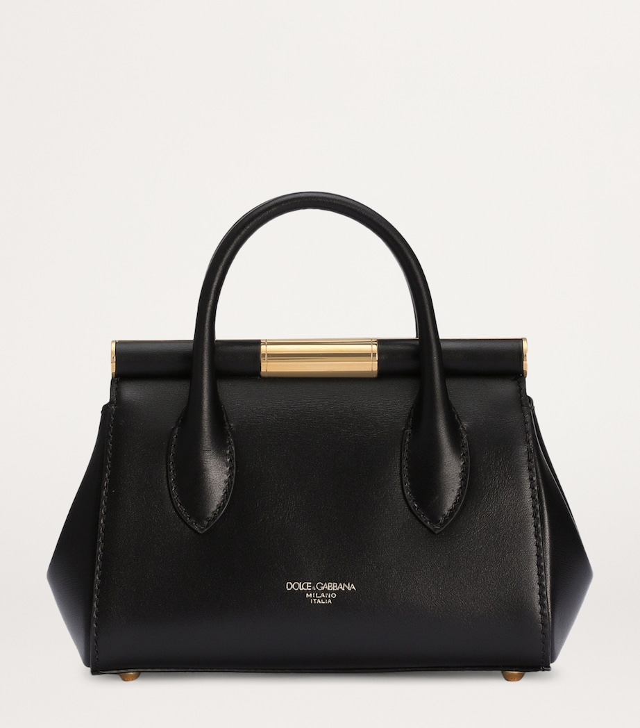 Leather Top-Handle Bag 80999-BLACK Image 3